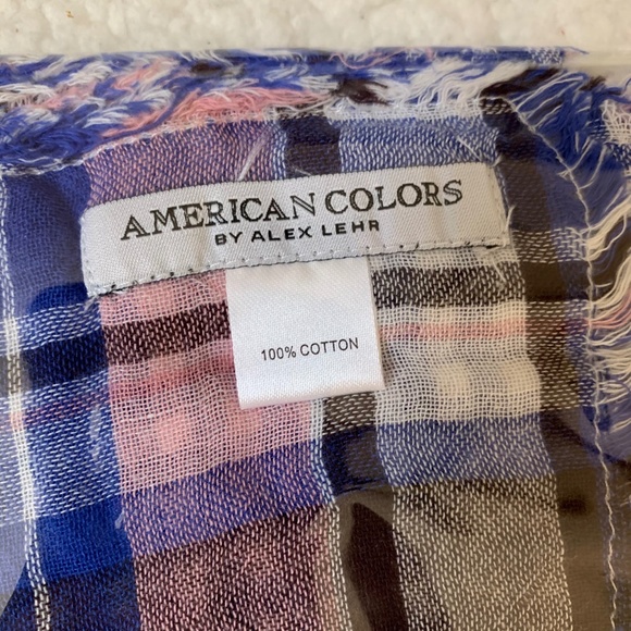 Alex Lehr American Colors Contrast Plaid Scarf - Picture 3 of 3